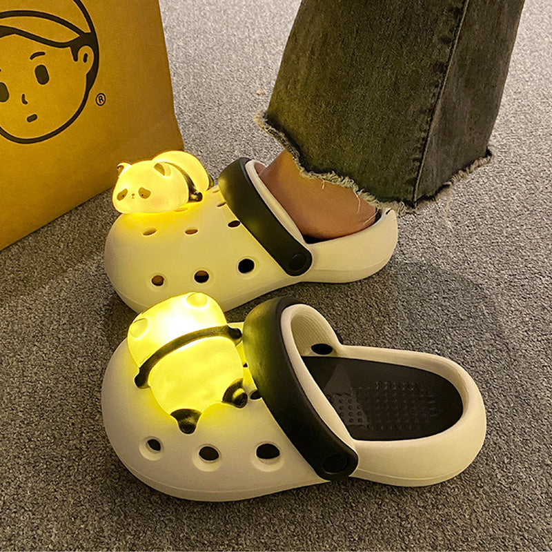 Light-Up Panda Lamp Clog Shoes