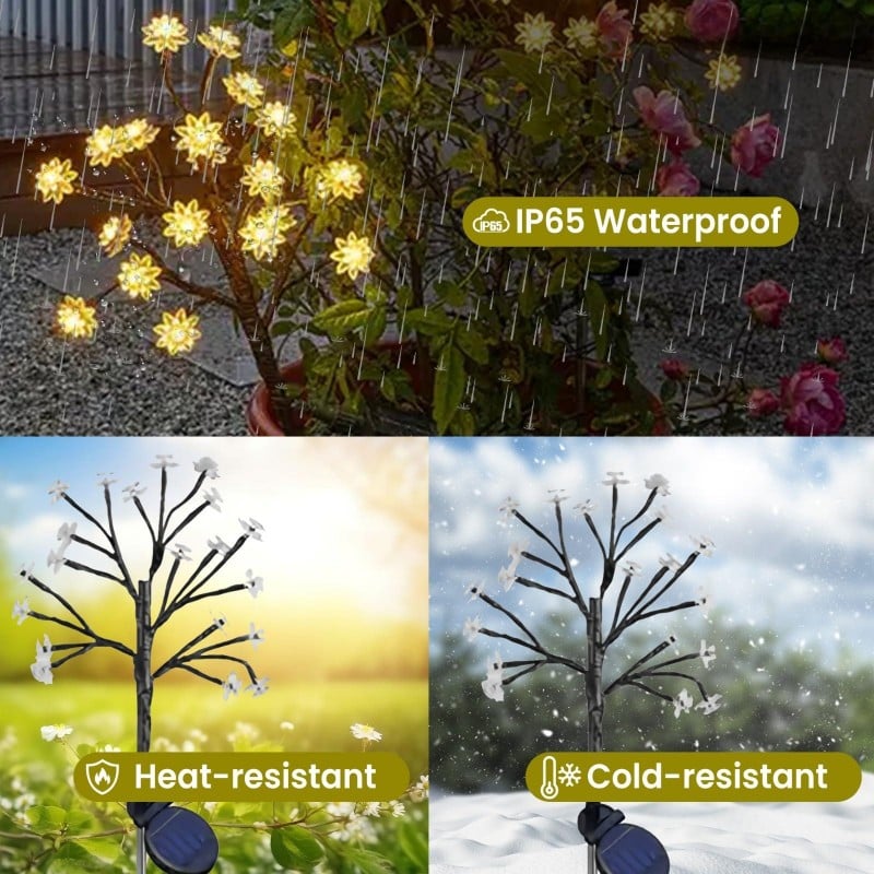 ✨Utendørs vanntette Cherry Blossom Multicolor Solar Garden Lights🎉/✨Outdoor Waterproof Cherry Blossom Multicolor Solar Garden Lights🎉