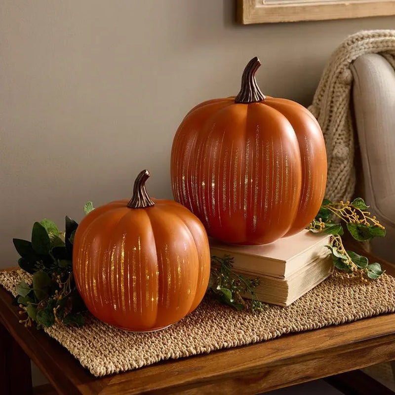 Resin Flashing Pumpkin Lantern Decoration-Halloween/Christmas Decoration
