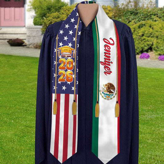 Country Flag Class of 2026 Stoles Sash, Graduation Gift, Senior Gift K228 CH07 888875